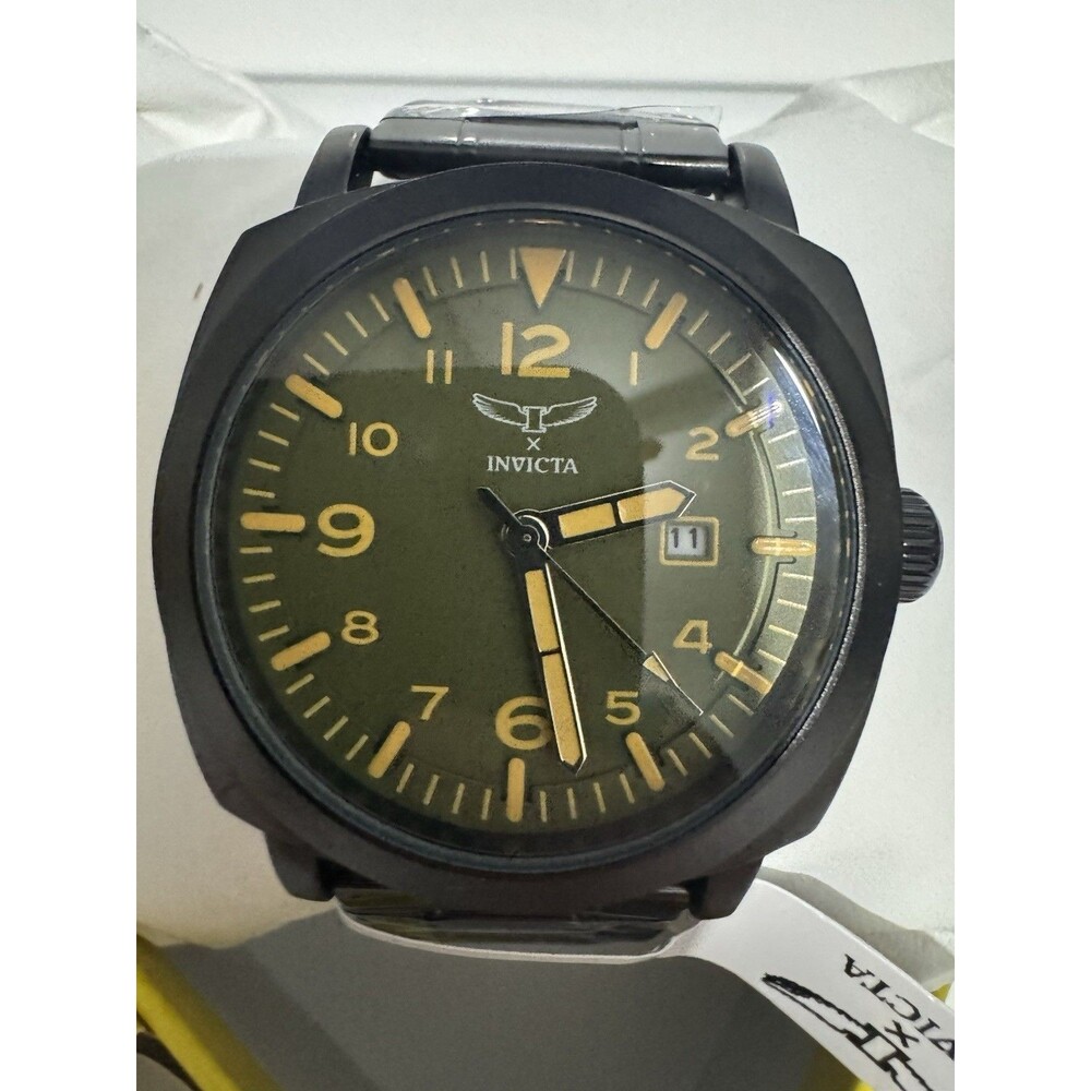 Invicta Specialty men's 44mm black and military green watch